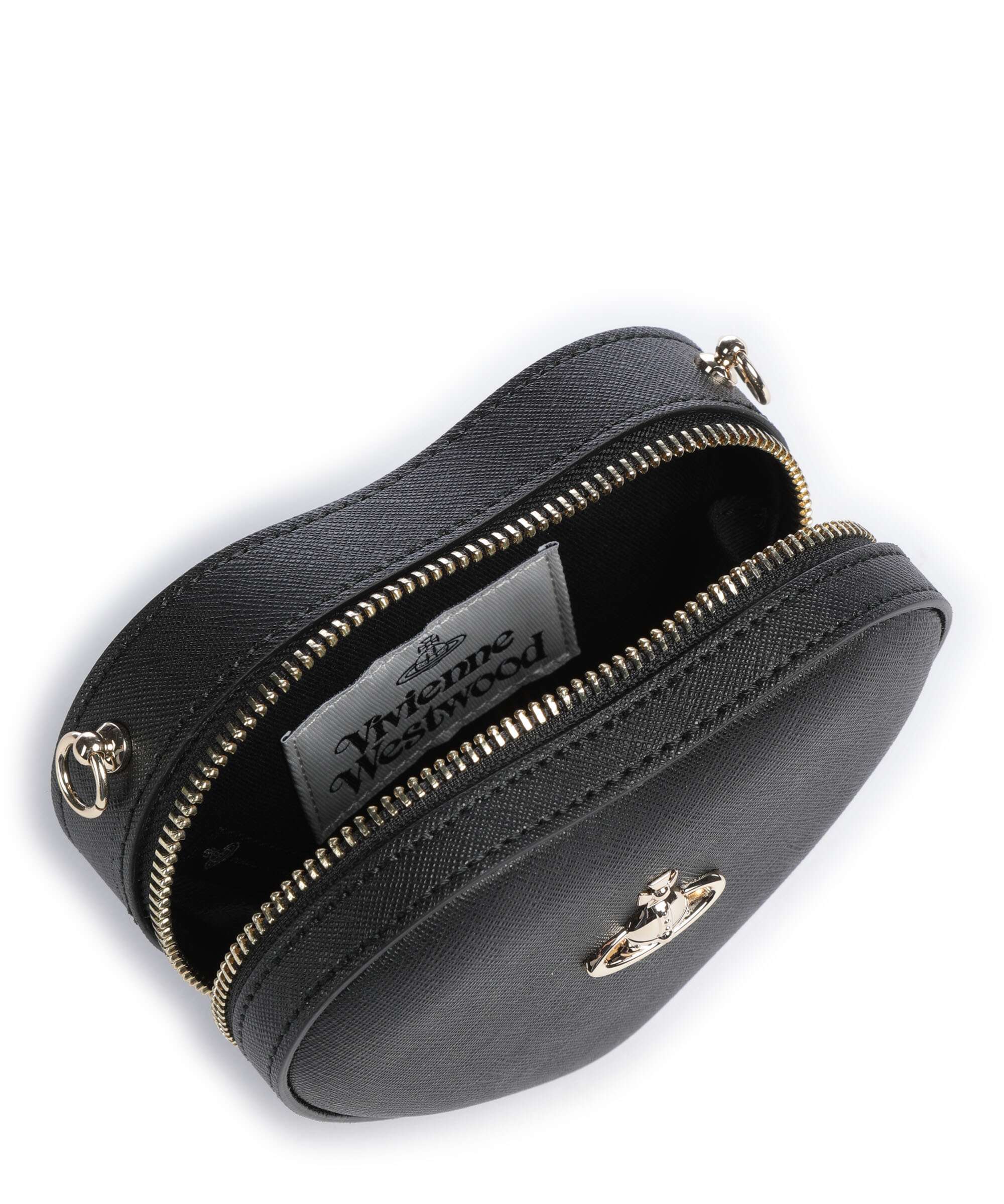 Vivienne Westwood Heart Saffiano Biogreen Mini Crossbody bag black - Image 6