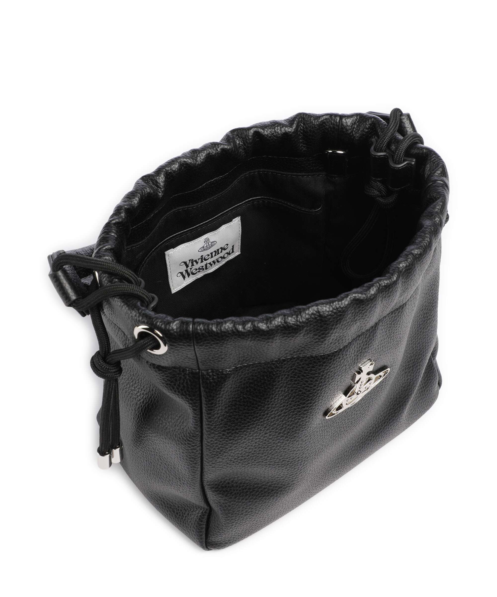 Vivienne Westwood Hilary Grain Small Bucket bag black - Image 7