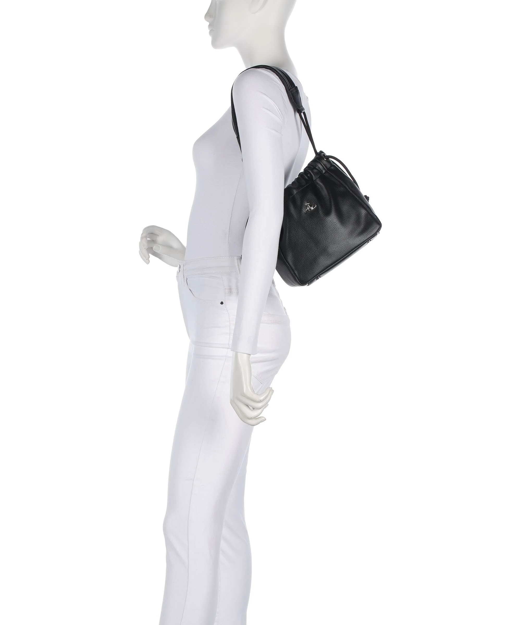 Vivienne Westwood Hilary Grain Small Bucket bag black - Image 3