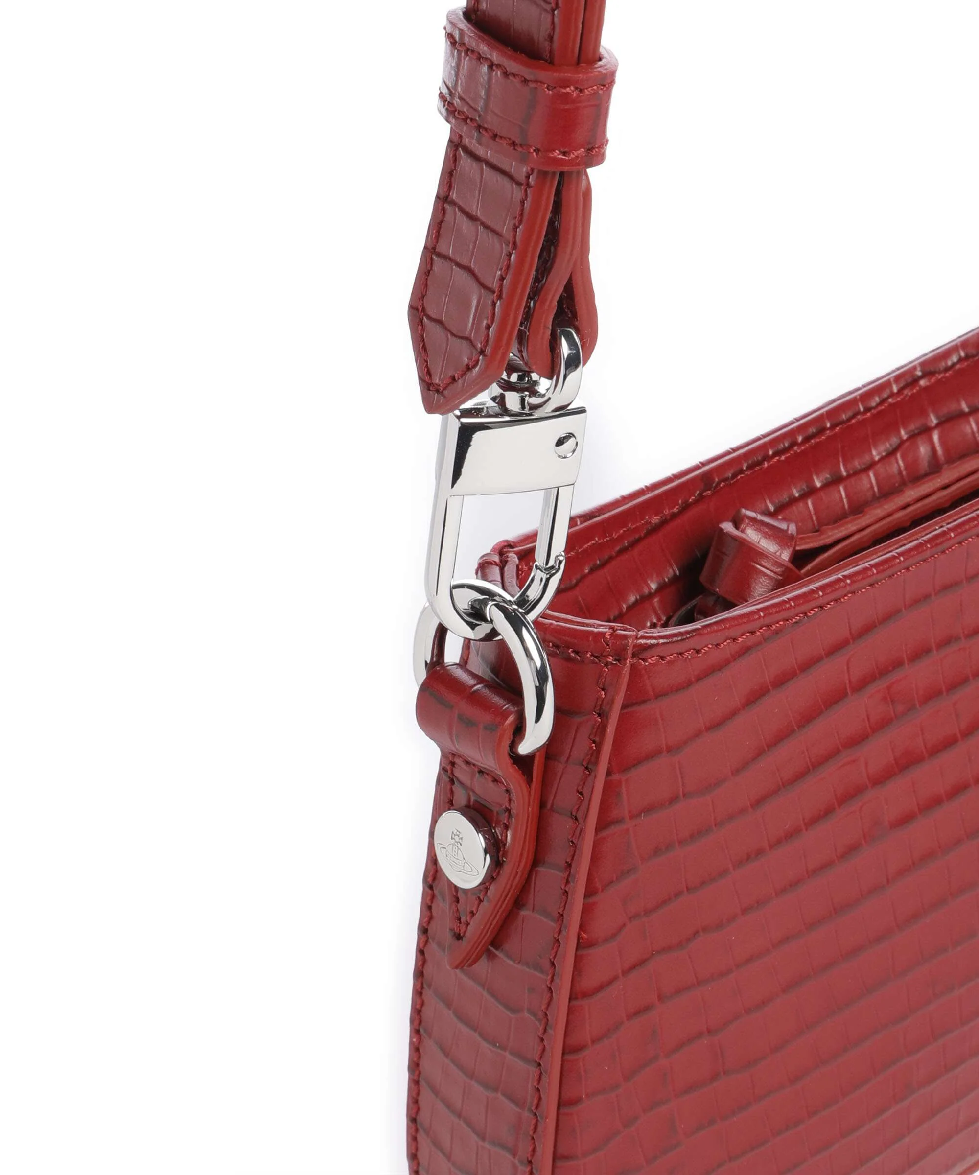 Vivienne Westwood Tasha Embossed Croc Mini Shoulder bag red - Image 4