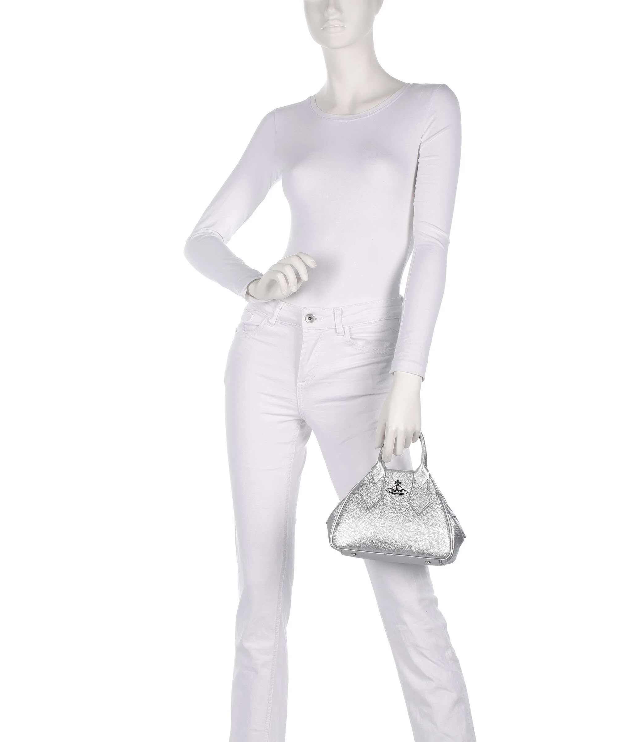 Vivienne Westwood Yasmine Grain Small Handbag silver - Image 3