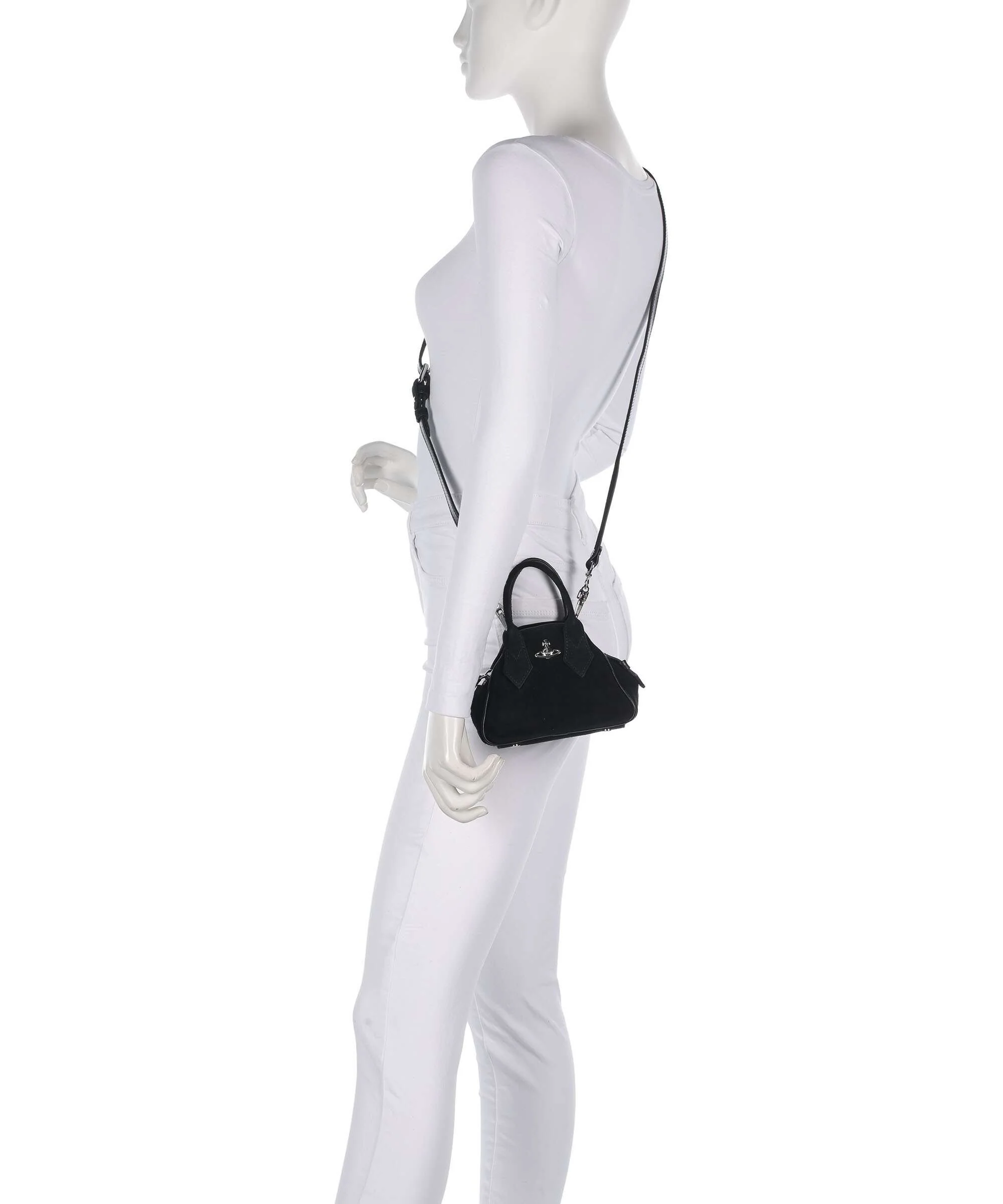 Vivienne Westwood Yasmine Suede Mini Crossbody bag black - Image 3